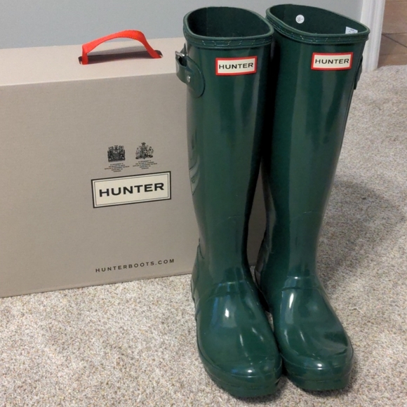 Hunter Shoes - Hunter Green Original Tall Gloss boots